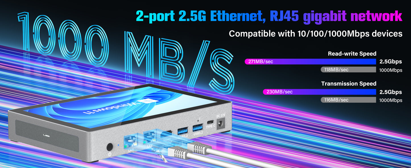 Higole F9B 7-Inch Screen Mini PC with 5000mAh Battery - Intel Celeron N100, 16GB LPDDR4, 512GB ROM, Windows 11 Pro