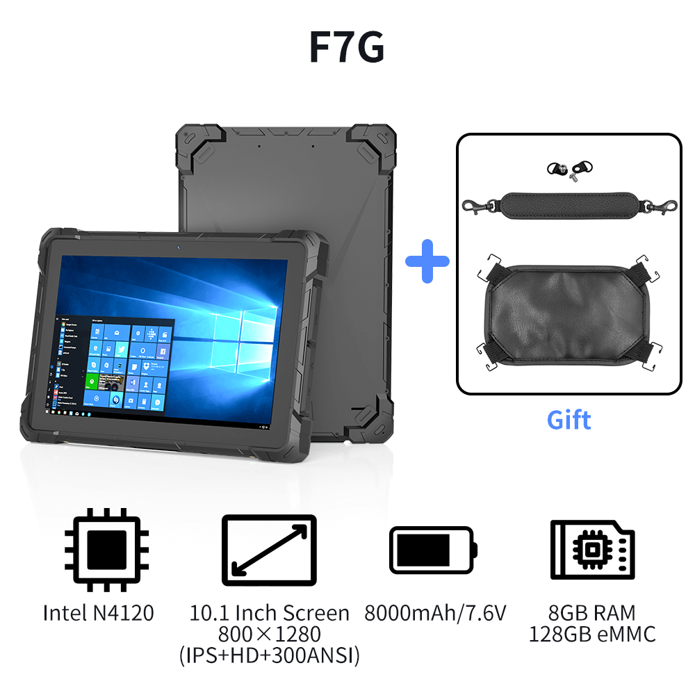 HIGOLE  F7G Rugged Tablet 10.1" Windows 11 Pro 4G LTE GPS NFC 8GB RAM 128 GB ROM