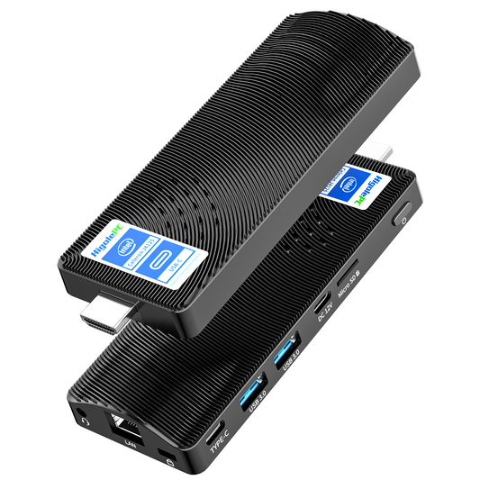 HIGOLE PC Mini PC Stick - Intel Celeron J4125 Windows 11 USB PD3.0 and HDMI 4K Gigabit Ethernet,WiFi 5.0,BT 5.2, Mini Computer on Business Office Media Home